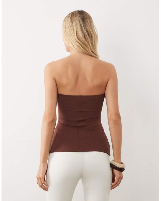 River Island Brown Polyamide Bandeau Top