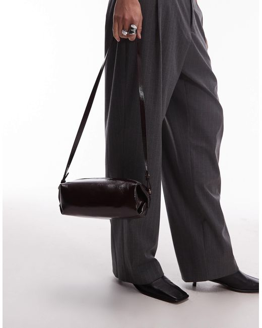 ARKET Gray Small Soft Leather Sqaure Cross Body Bag