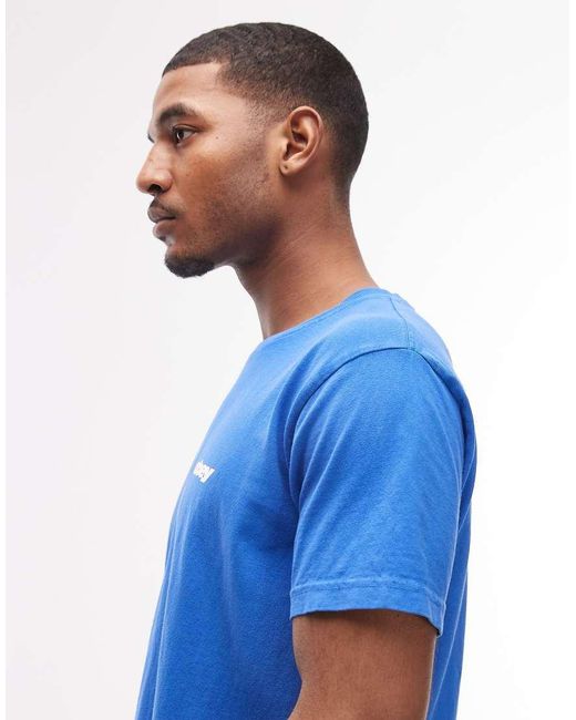 Obey Blue Bounce Logo T-shirt With Back Print for men
