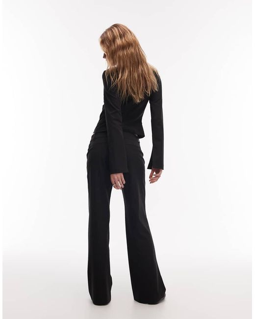 Weekday Blue Low Waist Flared Suiting Pants