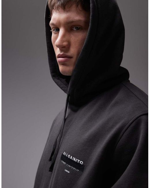 Sudadera Negro Lavado Con Capucha Redact Oth De AllSaints de hombre de color Black