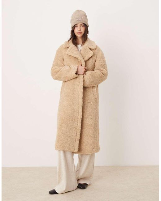 Glamorous Natural Faux Fur Long Coat