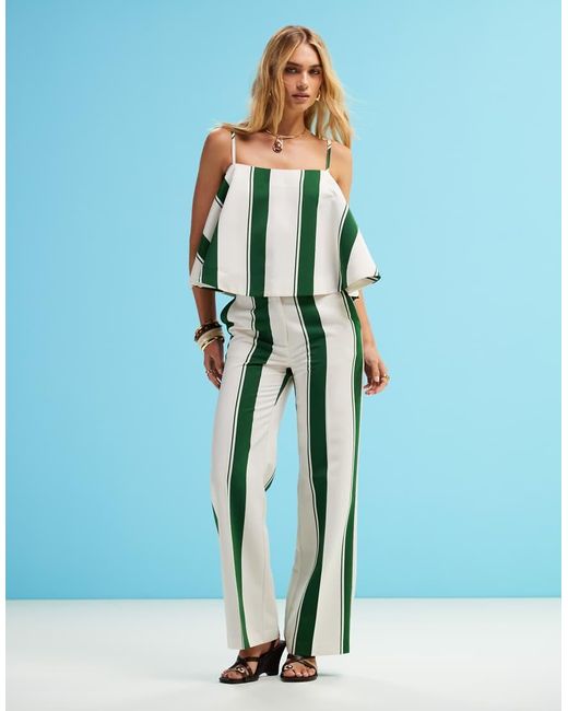 Pantaloni Sartoriali Dritti A Righe di ASOS in Blue