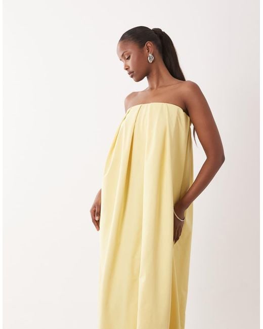 ASOS Natural Strapless Maxi Dress