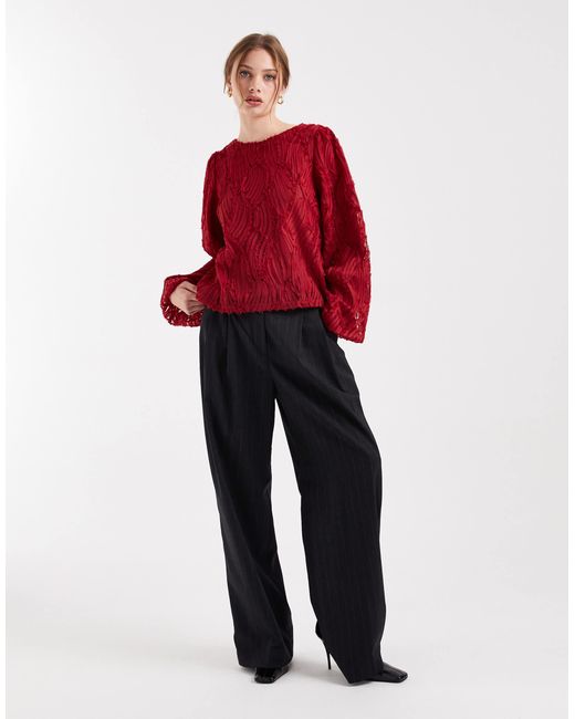 Object 3D Textured Long Sleeve Top