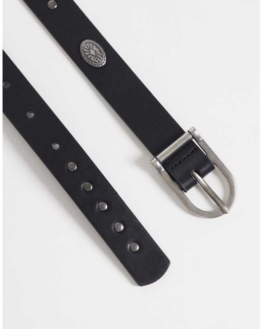 ASOS White Studded Faux Leather Belt for men