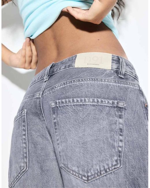 Stradivarius Gray D91 Low Wide-leg Jeans