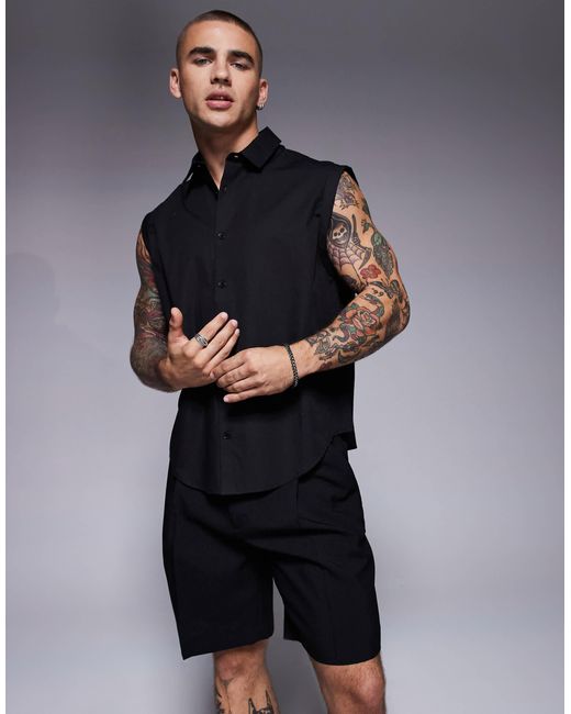 ASOS Blue Sleeveless Shirt for men
