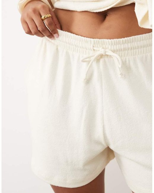 ASOS Natural Asos Design Curve Textured Knit Runner Shorts