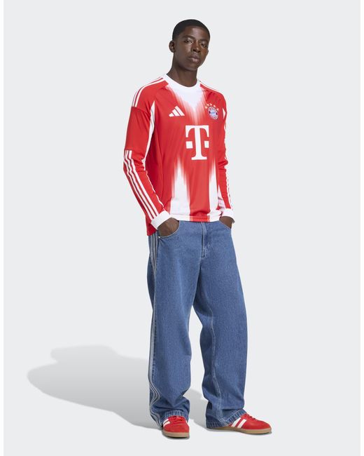 Adidas Originals – fc bayern 25/26 – langärmliges heimtrikot in Red für Herren