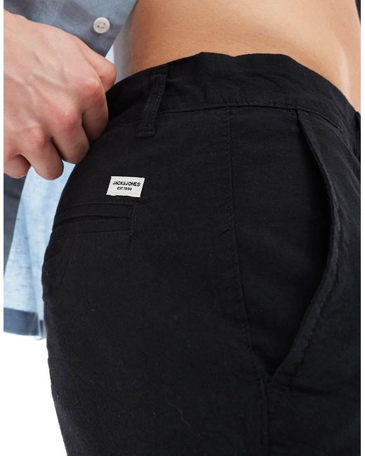 Jack & Jones Blue Linen Mix Shorts for men