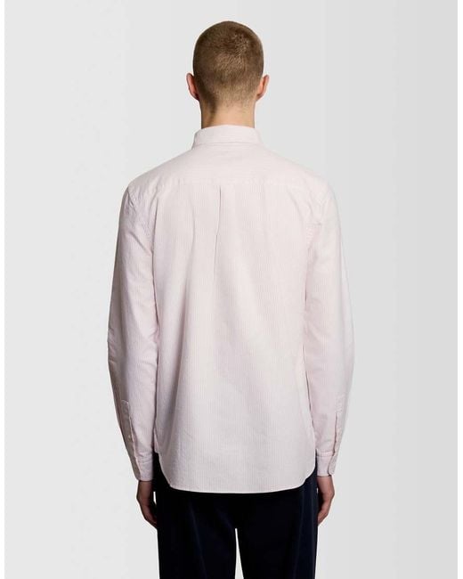 Lyle & Scott White Tonal Eagle Plain Oxford Shirt for men