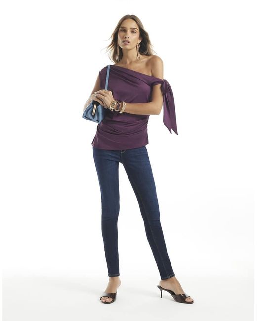 River Island Blue Drape Tie Detail Top