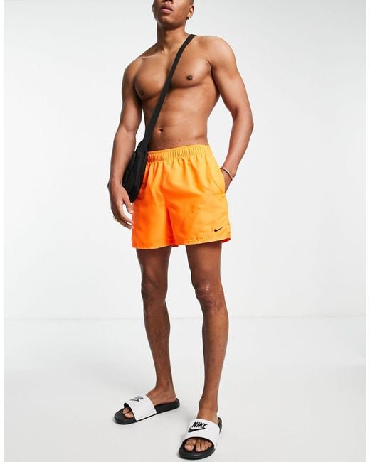 Nike Orange Essential 5-inch Volley Shorts for men