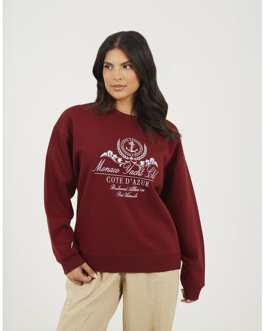 Brave Soul Crew Neck Embroidered Sweatshirt