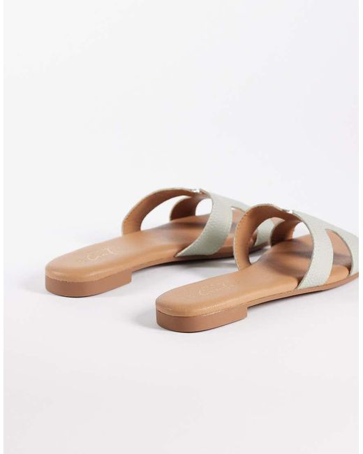 New Look White Metal Bar Detail Sandal