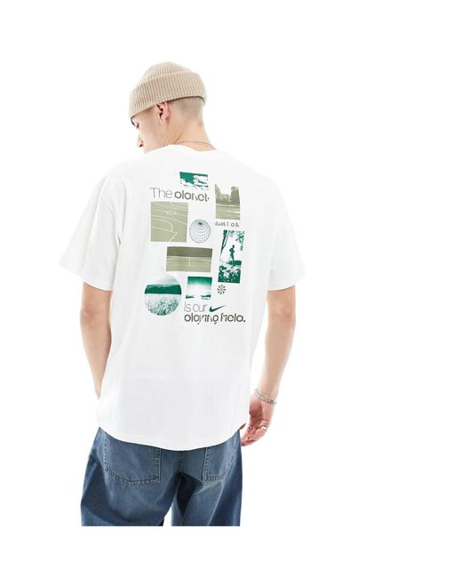 M90 - t-shirt bianca con grafica stampata sul retro di Nike in White da Uomo