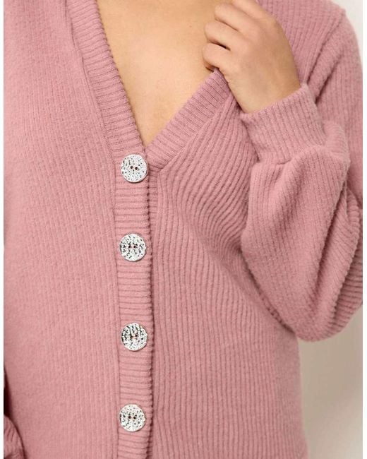 PixieGirl Pink Petite Textured Cardigan