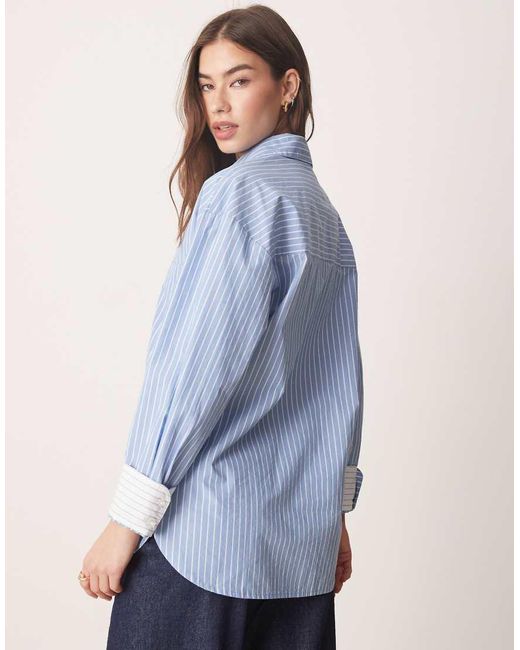 Camicia A Maniche Lunghe Oversize di Abercrombie & Fitch in Blue