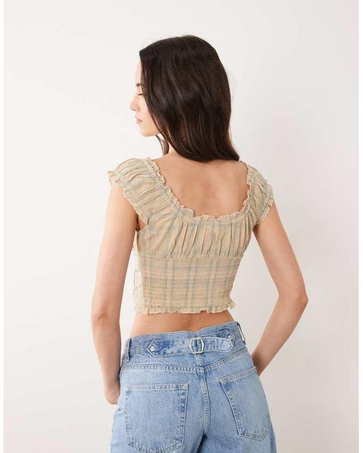 Cotton On Natural Greta Frill Blouse