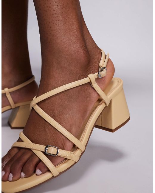 River Island Brown Strappy Block Heel Sandal