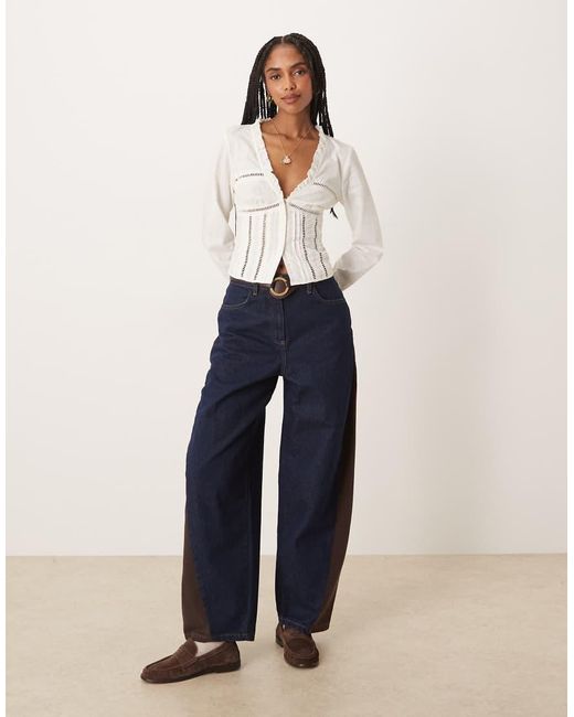 Free People White Frankie Corset Long Sleeve Top