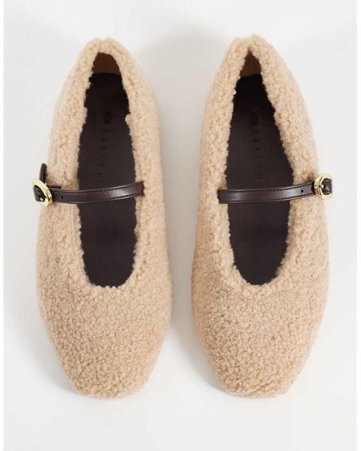 ASOS Natural Lillie Mary Jane Ballet Flats