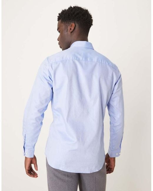 SELECTED White Slim Fit Easy Iron Smart Shirt for men