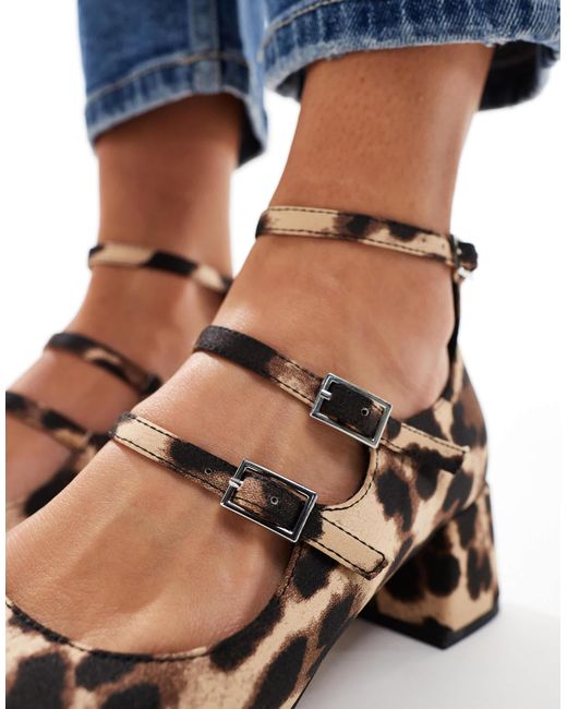 ASOS Multicolor Socco Mid Block Heeled Mary Jane Shoes