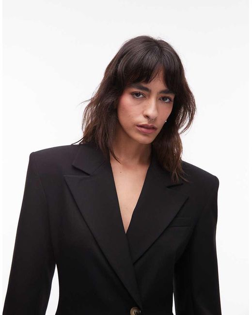 ASOS Black Cinch High Break Point Blazer