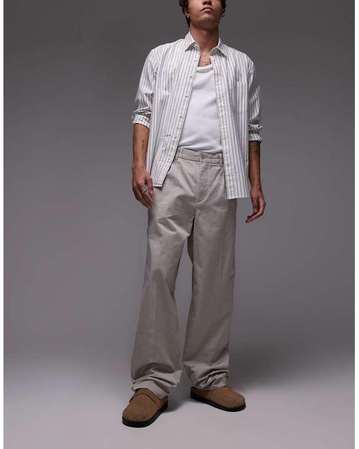 ARKET Gray Cotton Loose Fit Chino Trousers for men