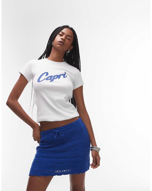 TOPSHOP Blue – rara-minirock aus häkelstrick