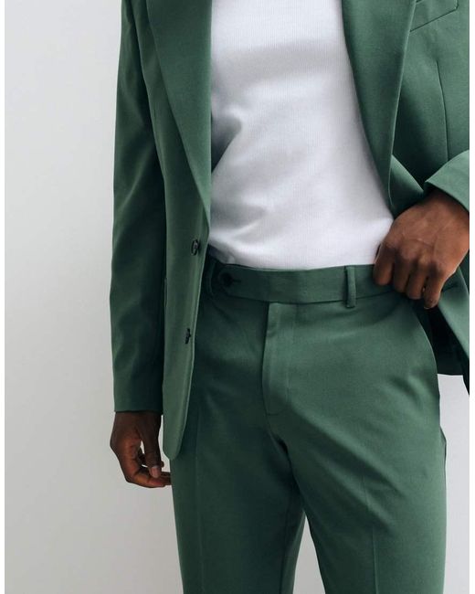 ASOS Green Flexmaxtm Slim Suit Trousers for men