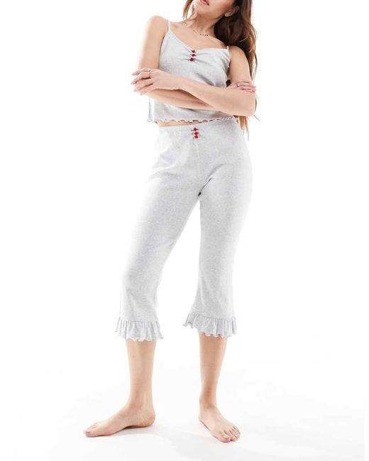 Cotton On White Cotton On Sleep Pointelle Rib Capri