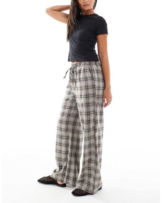 ONLY Gray Pull On Wide Leg Trousers