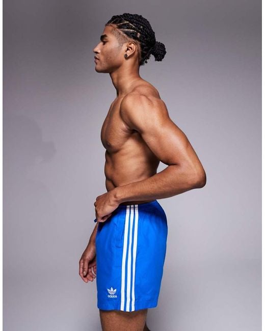 Adidas Originals Blue Adicolor Swim Shorts for men