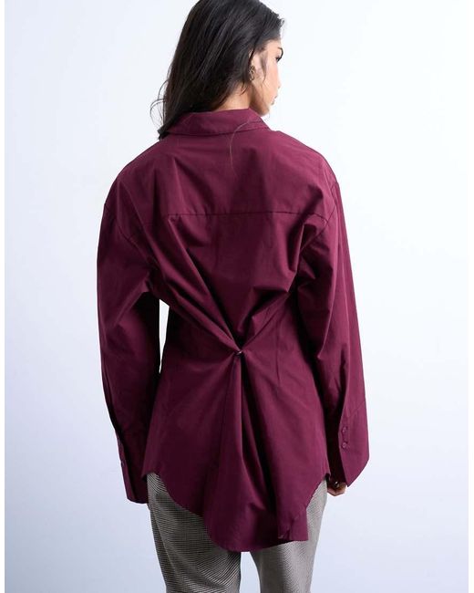 Camicia Oversize Stretta di TOPSHOP in Purple
