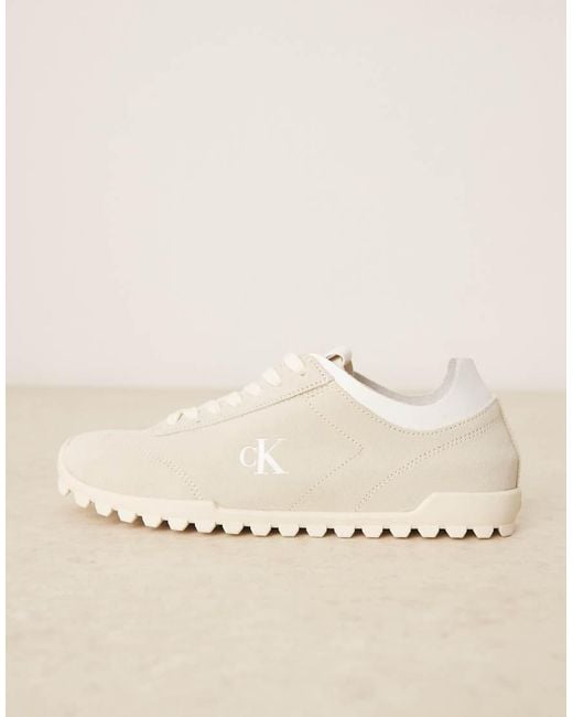 Calvin Klein Natural Suede Low Profile Runner Trainers