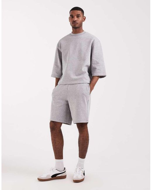 ASOS Gray Relaxed Short Sleeve Sweatshirt for men