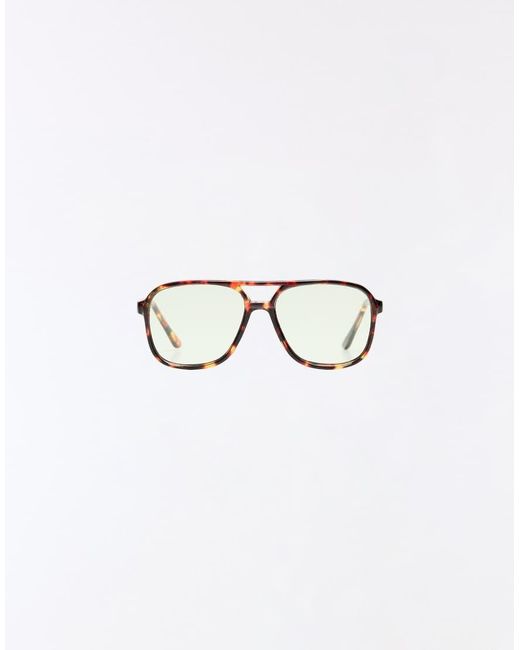 Bershka Brown Retro Plastic Blue Light Glasses