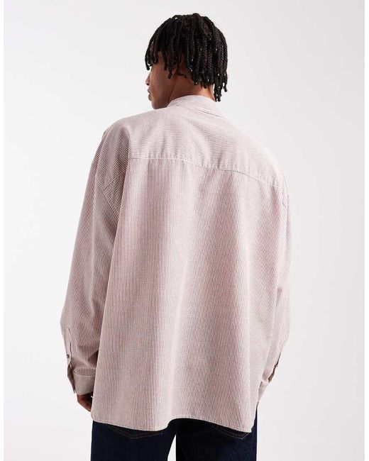 Camisa A Rayas De Corte Extragrande Voluminoso De ASOS de hombre de color Pink
