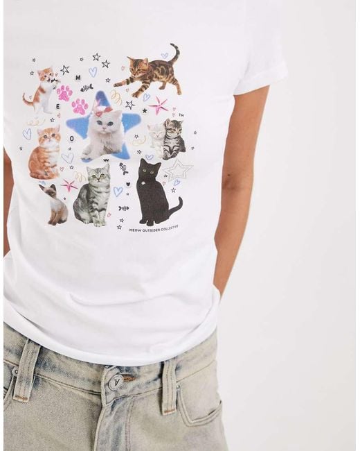 JJXX White Kitten Print Baby T-Shirt