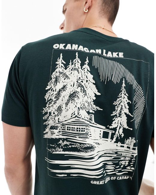 T-shirt à imprimé paysage lac au dos - foncé ASOS pour homme en coloris Gray