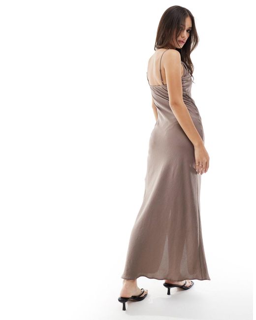 New Look Brown Cowl Neck Strappy Maxi Dress