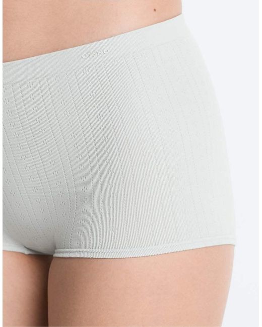 Oysho White 2 Seamless Soft-Touch Openwork Shortie Briefs
