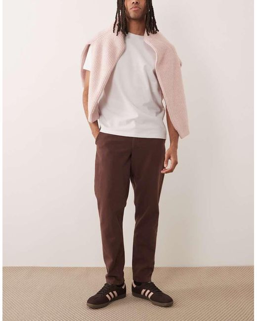 ASOS Toelopende Broek in het Natural voor heren