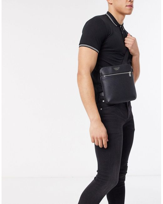 Emporio Armani Black Eagle Crossbody Bag for men