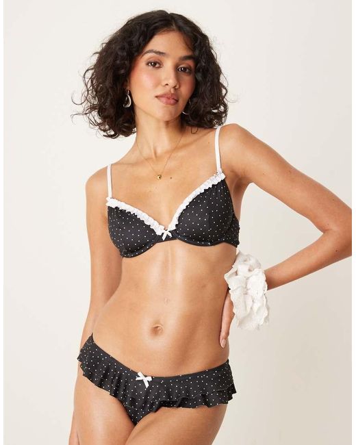 ASOS Brown Gerri Frill Hipster Bikini Bottom
