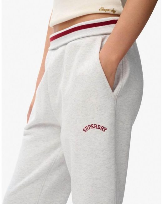 Superdry White Athletic Essentials Logo Low Rise Flare Jogger