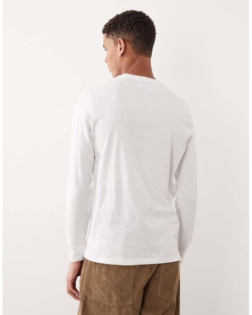 Polo Ralph Lauren White Icon Logo Long Sleeve Custom Slim Fit T-shirt for men
